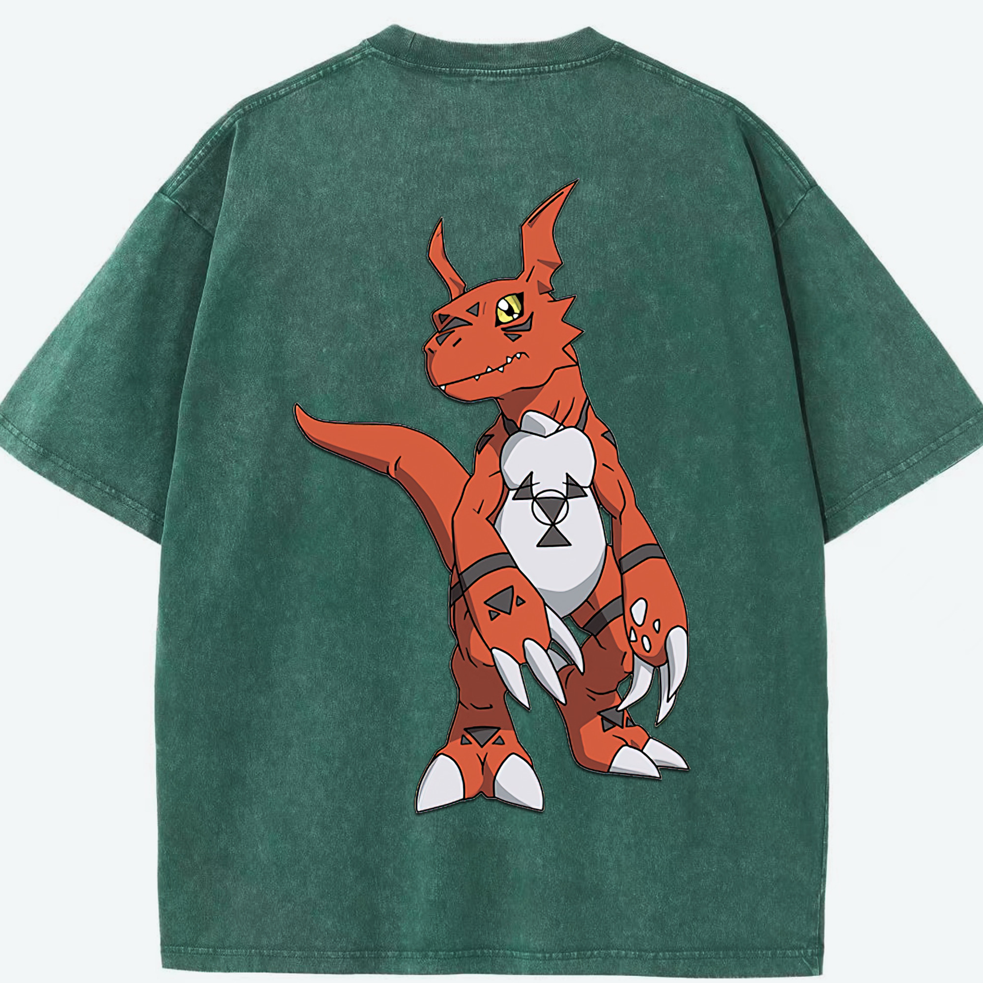 （画像用） Digimon デジタルモンスター/デジモン 綿100% ヴィンテージ風 半袖Tシャツ（背面プリント）